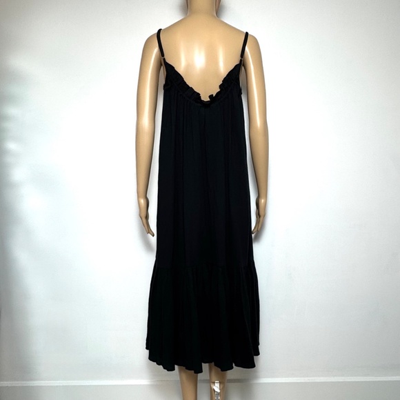 NWT J. CREW Ruffle Beach Dress Coverup Airy Gauze Size XS-M* Black Oversized - Picture 3 of 10